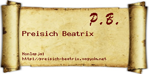 Preisich Beatrix névjegykártya